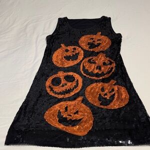 Sequin Pumpkin Black Dress